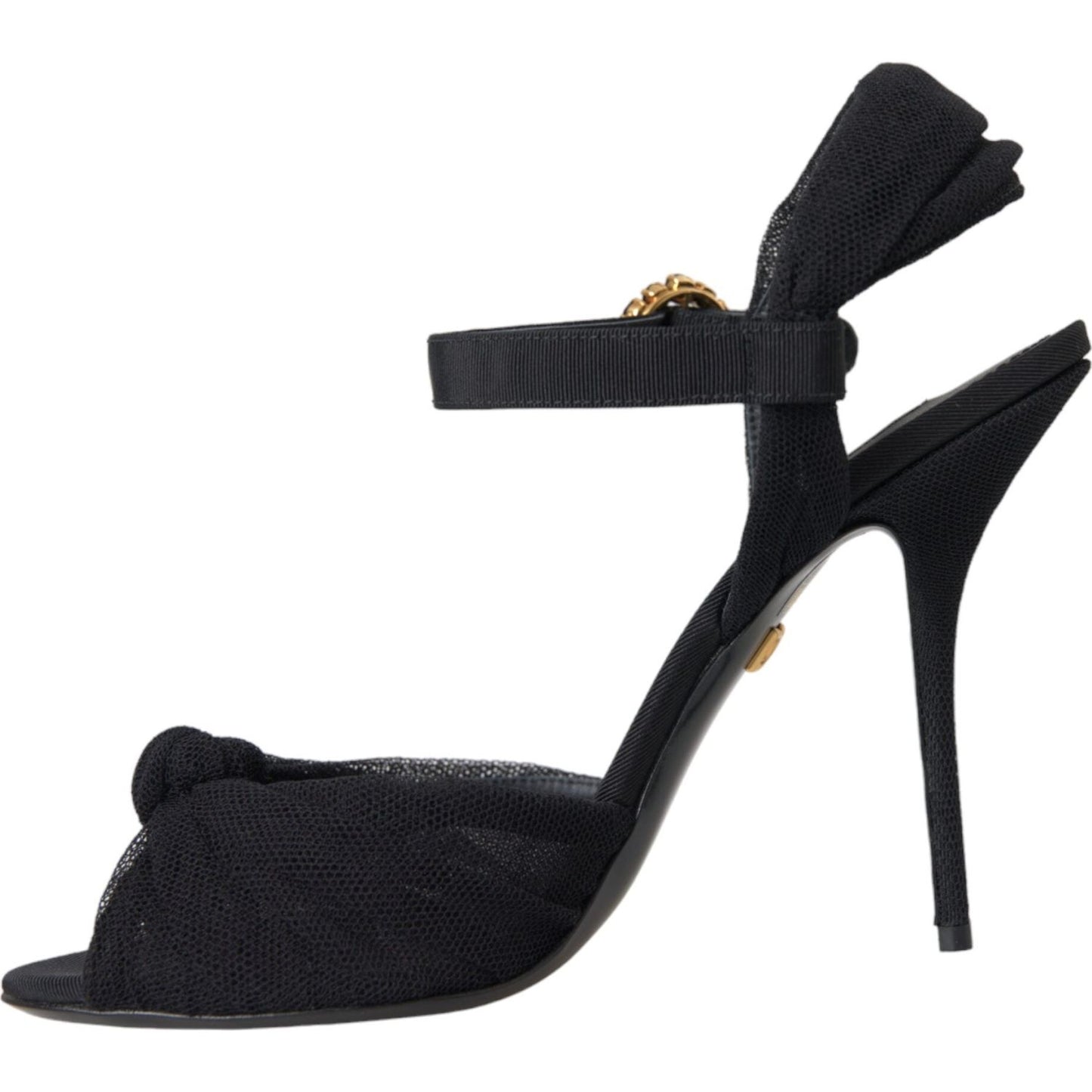 Dolce & Gabbana Black Suede Crystals Keira Sandals Shoes Dolce & Gabbana Dark Slate Gray