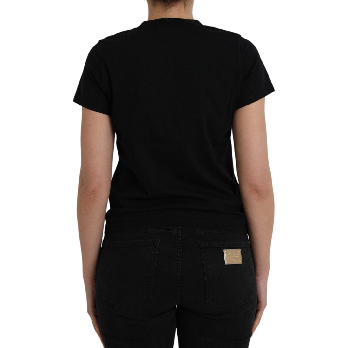 Balenciaga Black Cotton Logo Print Crew Neck Short Sleeves T-shirt TSH84951-M