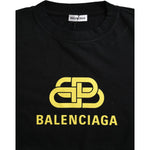 Balenciaga Black Cotton Logo Print Crew Neck Short Sleeves T-shirt TSH84951-M
