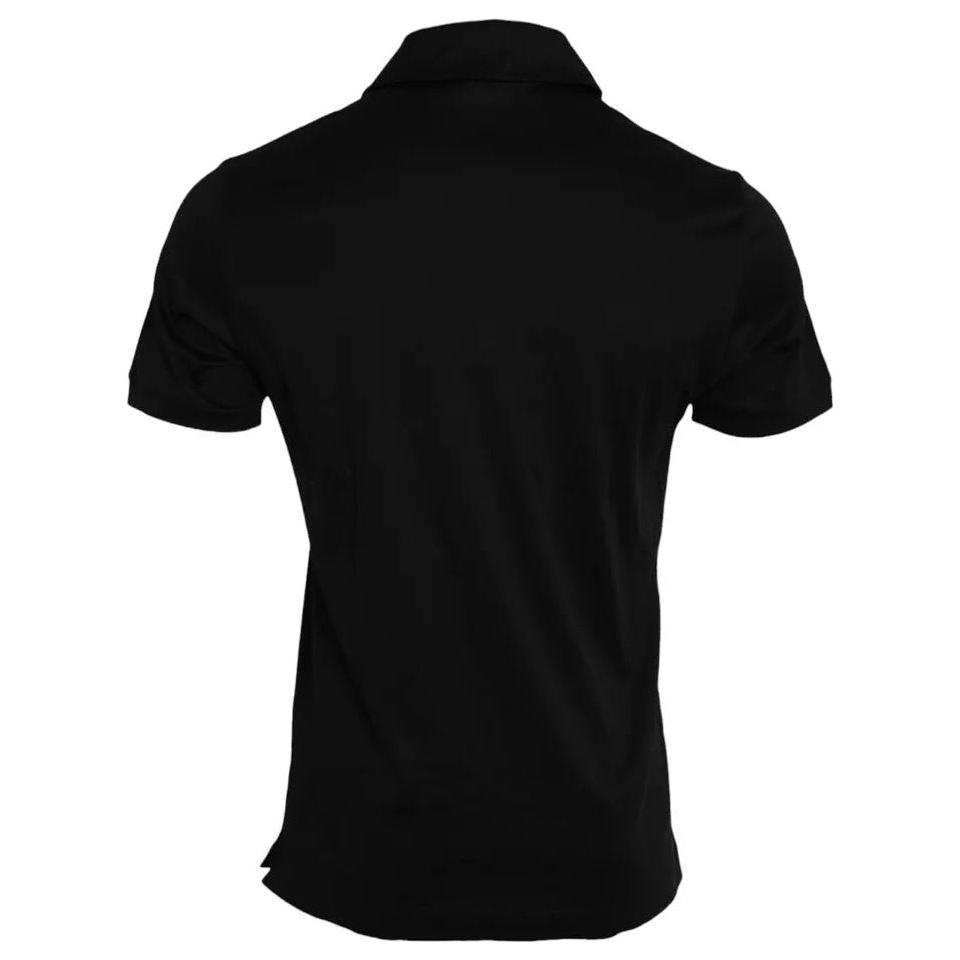 Dolce & Gabbana Black Logo Cotton Collared Polo Top T-shirt Dolce & Gabbana Black