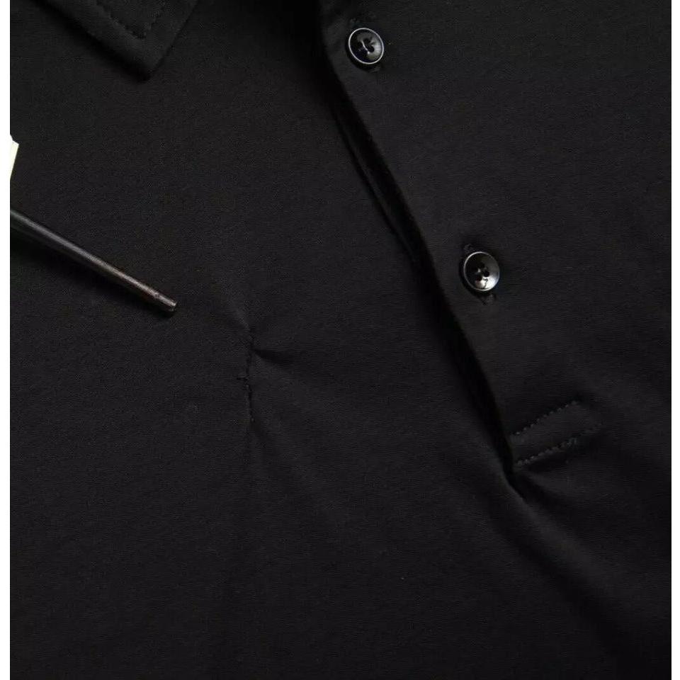 Dolce & Gabbana Black Logo Cotton Collared Polo Top T-shirt Dolce & Gabbana Black
