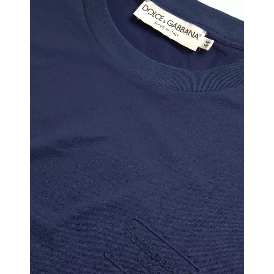 Dolce & Gabbana Royal Blue Round Neck Short Sleeve T-shirt Dolce & Gabbana Dark Slate Gray