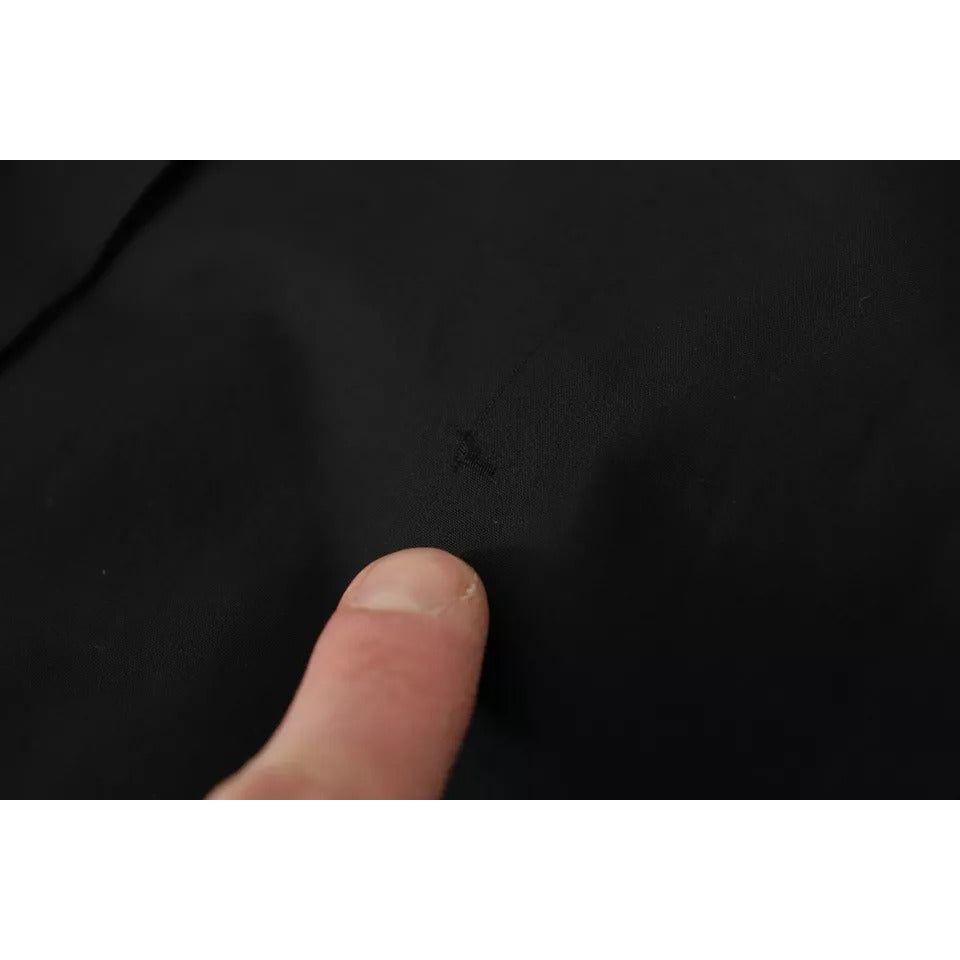 Dolce & Gabbana Black Cotton Collared Formal Dress Shirt Top Dolce & Gabbana Black