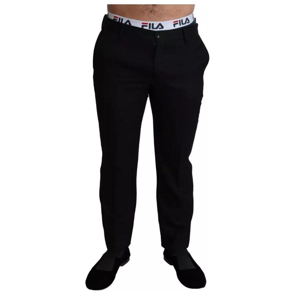 Dolce & Gabbana Black Cotton Stretch Dress Formal Pants Dolce & Gabbana Black