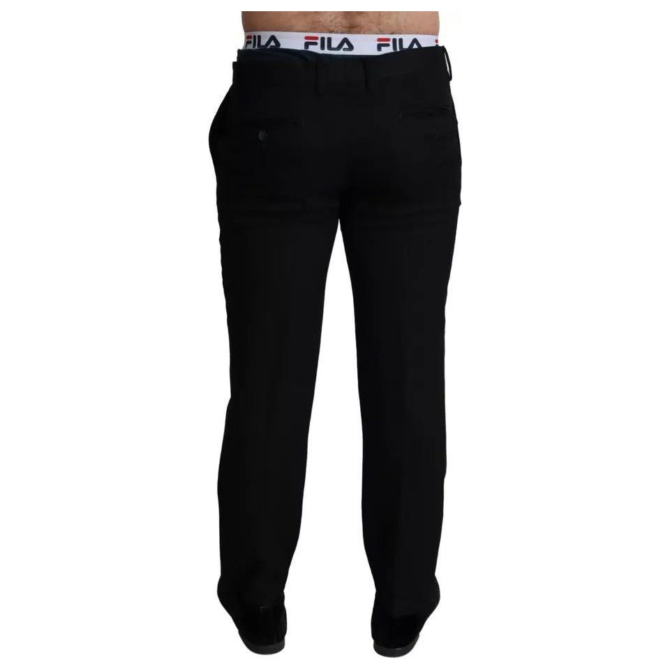 Dolce & Gabbana Black Cotton Stretch Dress Formal Pants Dolce & Gabbana Black