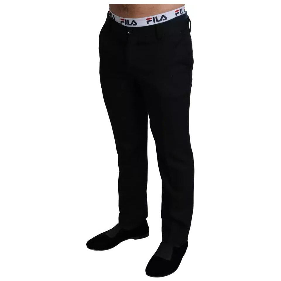 Dolce & Gabbana Black Cotton Stretch Dress Formal Pants Dolce & Gabbana Black