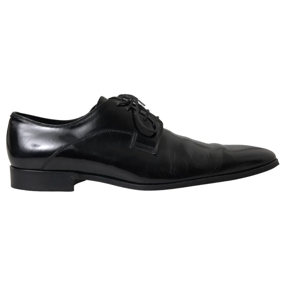 Dolce & Gabbana Black Polished Leather Formal Dress Shoes Dolce & Gabbana Black