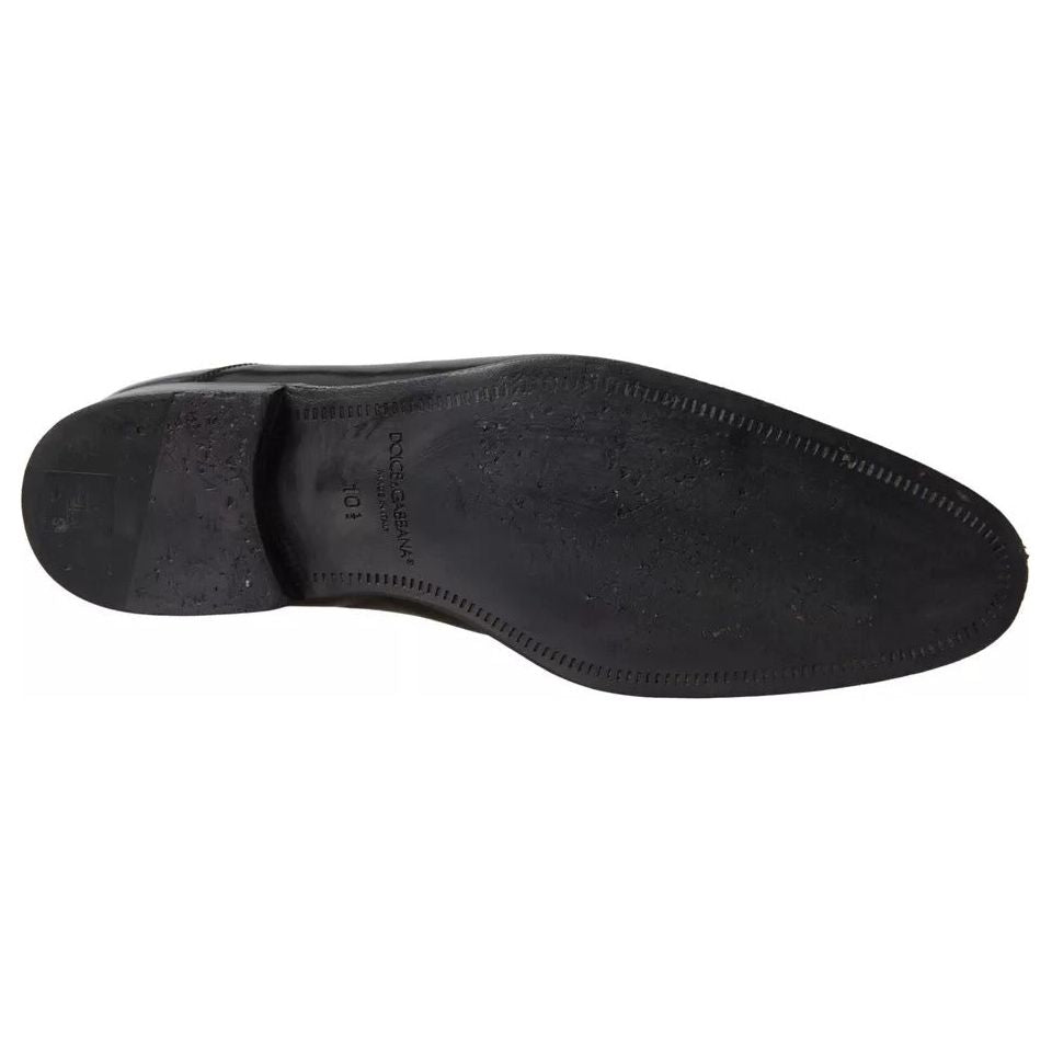 Dolce & Gabbana Black Polished Leather Formal Dress Shoes Dolce & Gabbana Dark Slate Gray