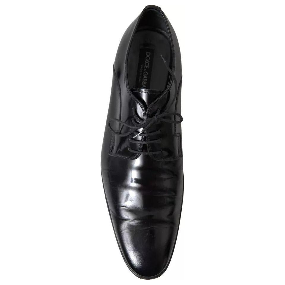 Dolce & Gabbana Black Polished Leather Formal Dress Shoes Dolce & Gabbana Dark Slate Gray