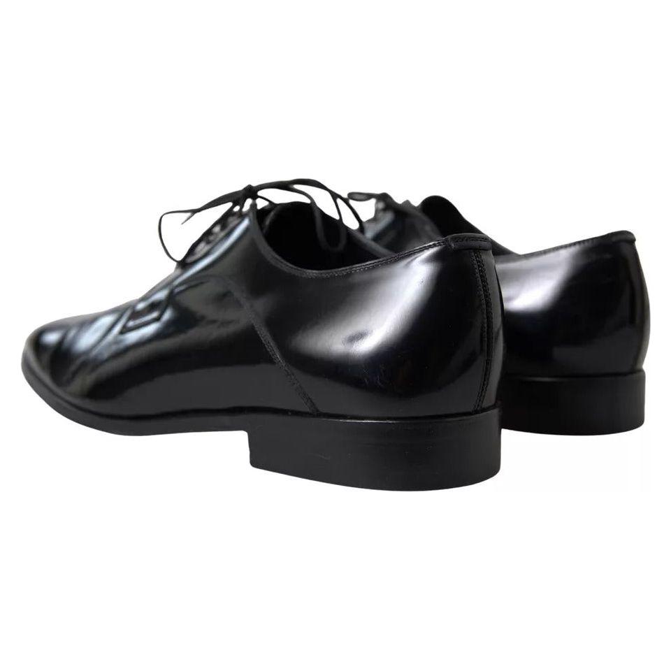 Dolce & Gabbana Black Polished Leather Formal Dress Shoes Dolce & Gabbana Black