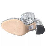 Dolce & Gabbana Silver Sequined High Boots Stretch Shoes LA10943-39