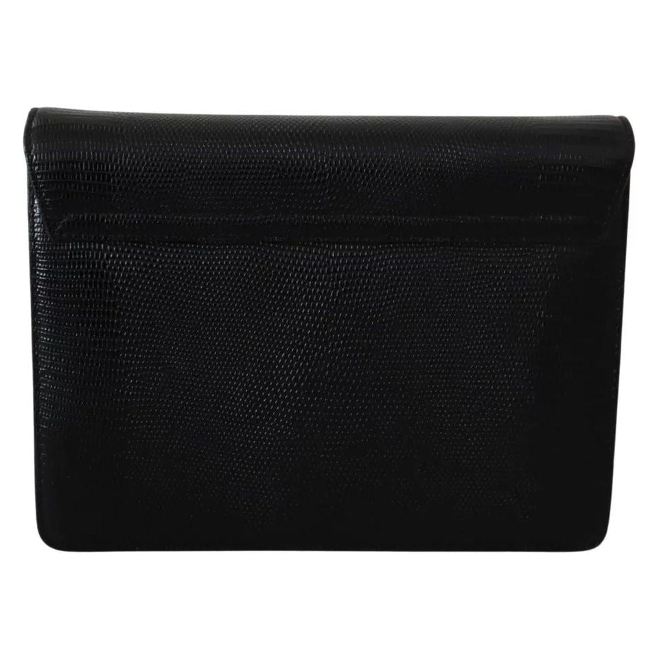 Dolce & Gabbana Black Leather Gold Metal Mini Women Purse Bag Lucia Wallet Dolce & Gabbana Black