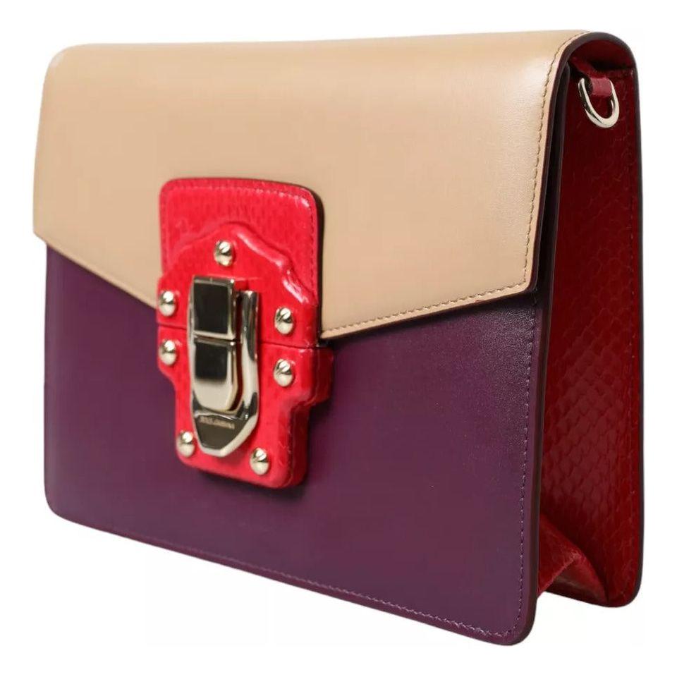 Dolce & Gabbana Multicolor Lucia Brushed Leather Crossbody Shoulder Bag BAG1298