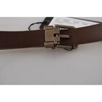 Dolce & Gabbana Cream Beige Gold Buckle Waist Leather Belt BEL60629-100