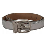 Dolce & Gabbana Silver Leather Metal Buckle Belt WMB314#-70