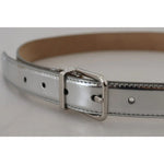 Dolce & Gabbana Silver Leather Metal Buckle Belt WMB314#-70