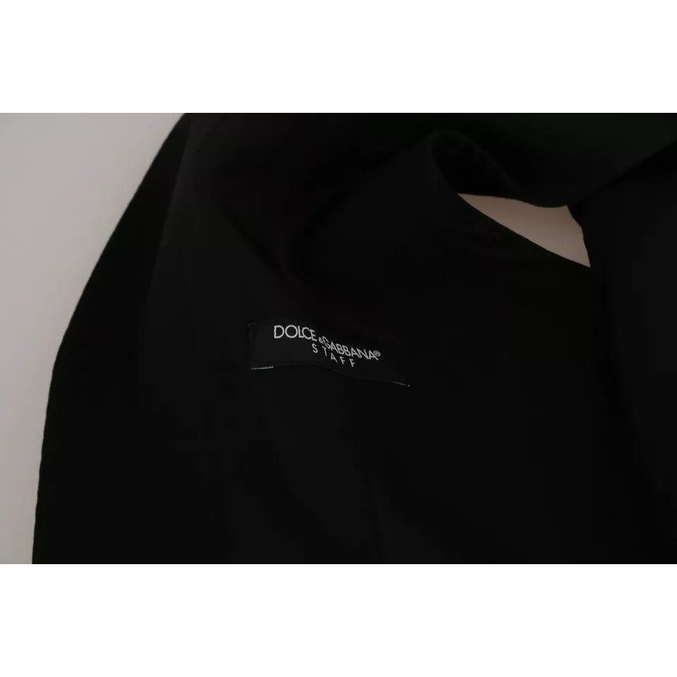 Dolce & Gabbana Black Solid STAFF Slim Fit Waistcoat Vest Dolce & Gabbana Black