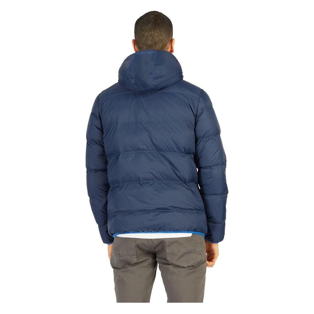 La Martina Blue Nylon Men Jacket LA-7842-M