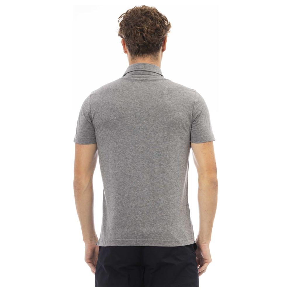 Baldinini Trend Gray Cotton Mens Polo Shirt Baldinini Trend Rosy Brown
