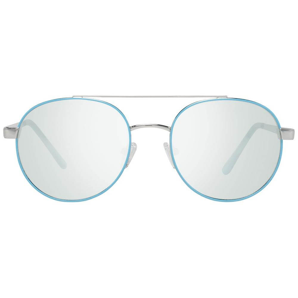 Guess turquoise women's aviator sunglasses with mirrored lenses, metal frame, and full UV protection.