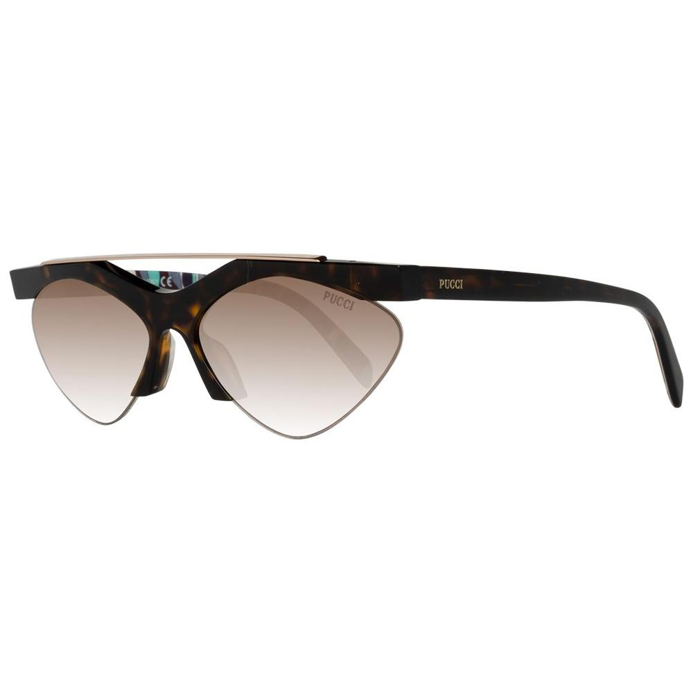 Emilio Pucci brown cat eye sunglasses for women with gradient lenses, metal & plastic frame, offering 100% UVA & UVB protection.