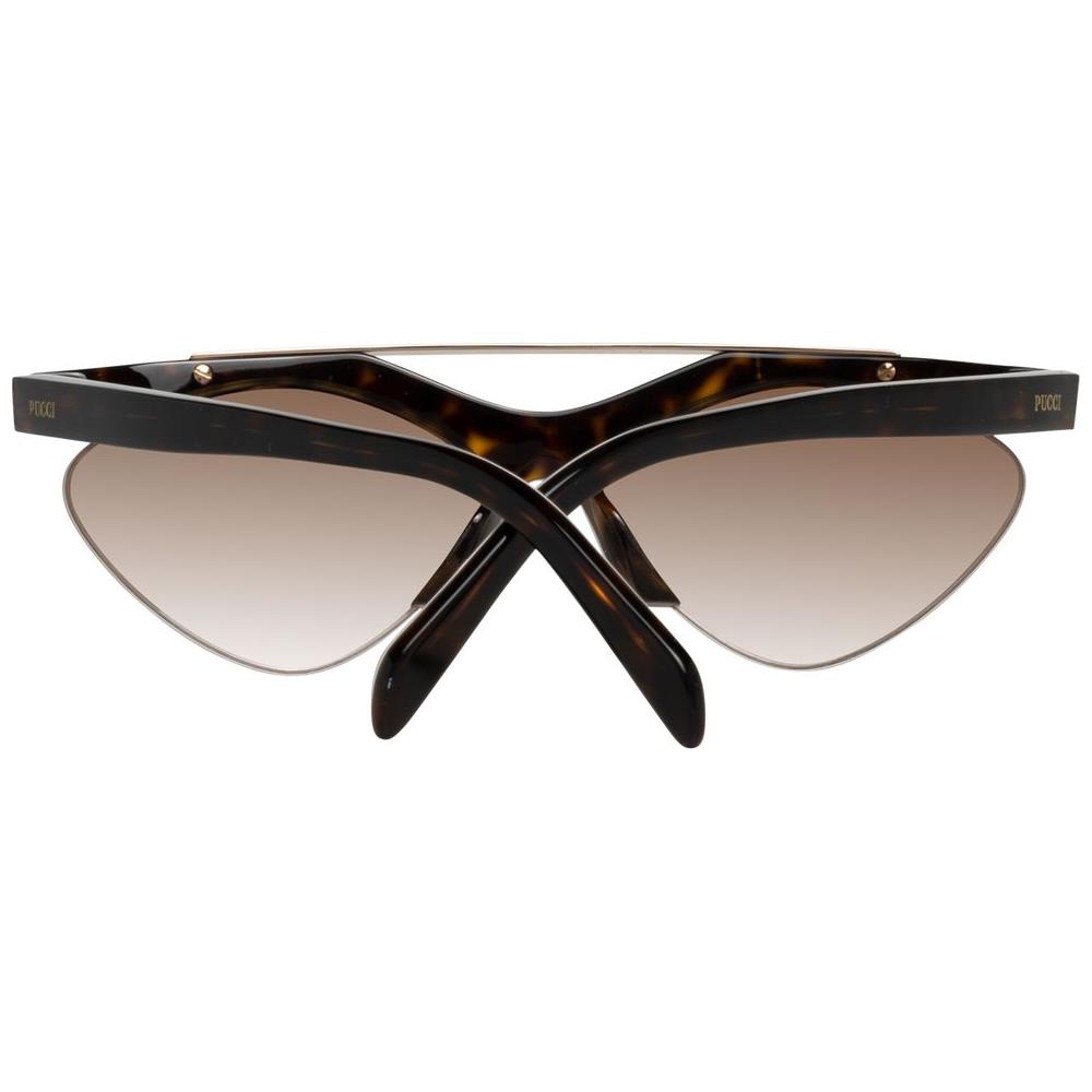 Emilio Pucci brown cat eye women's sunglasses with gradient lenses, metal and plastic frame, 100% UVA & UVB protection.
