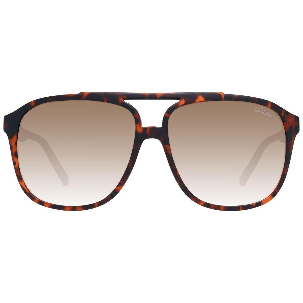 Guess brown aviator sunglasses for men with full-rim plastic frame and gradient lenses, offering 100% UVA & UVB protection.