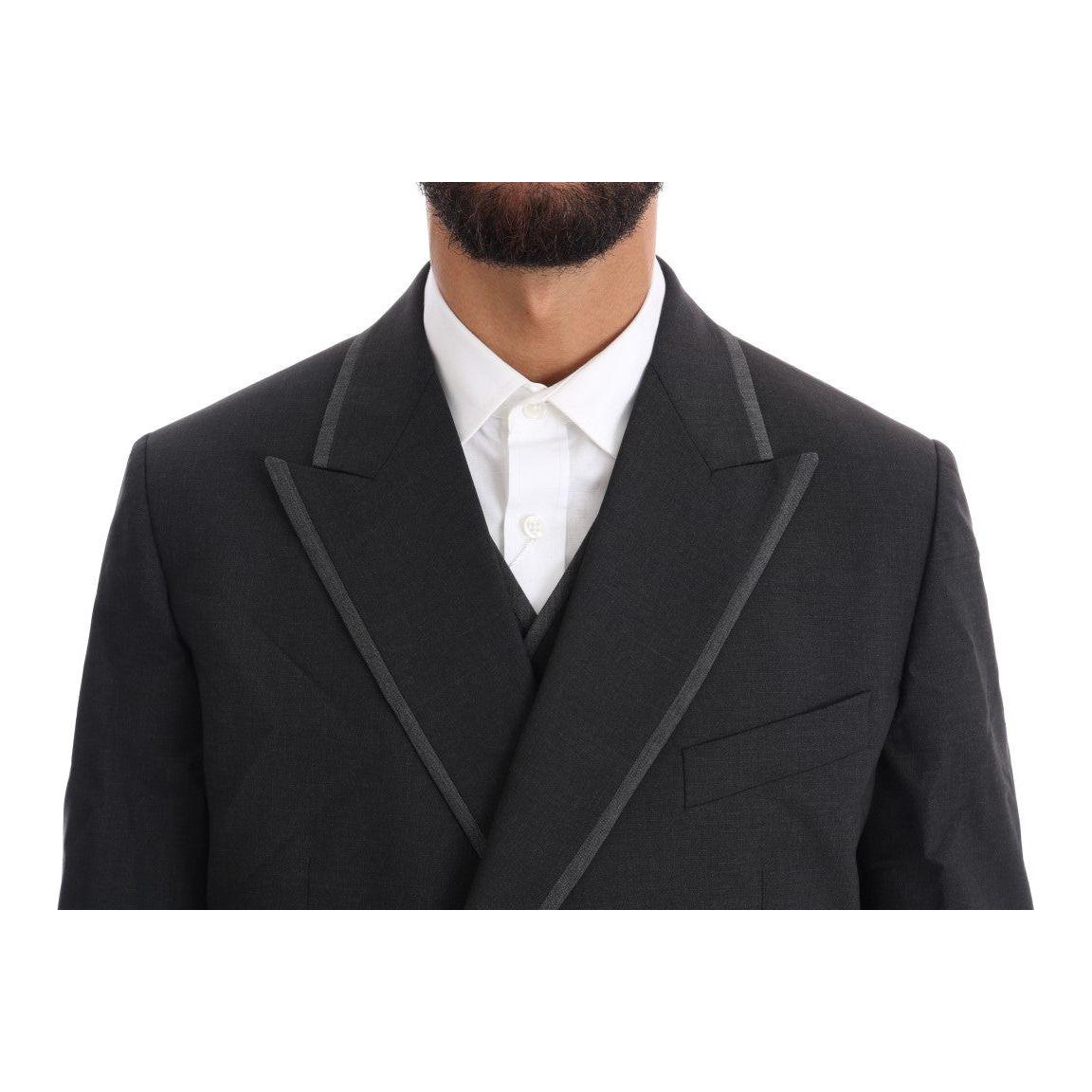 Dolce & Gabbana Gray Wool Stretch 3 Piece Two Button Suit KOS1093-1