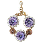 Dolce & Gabbana Gold FIORI BLOOMING Floral Baroque Crystals Bracelet