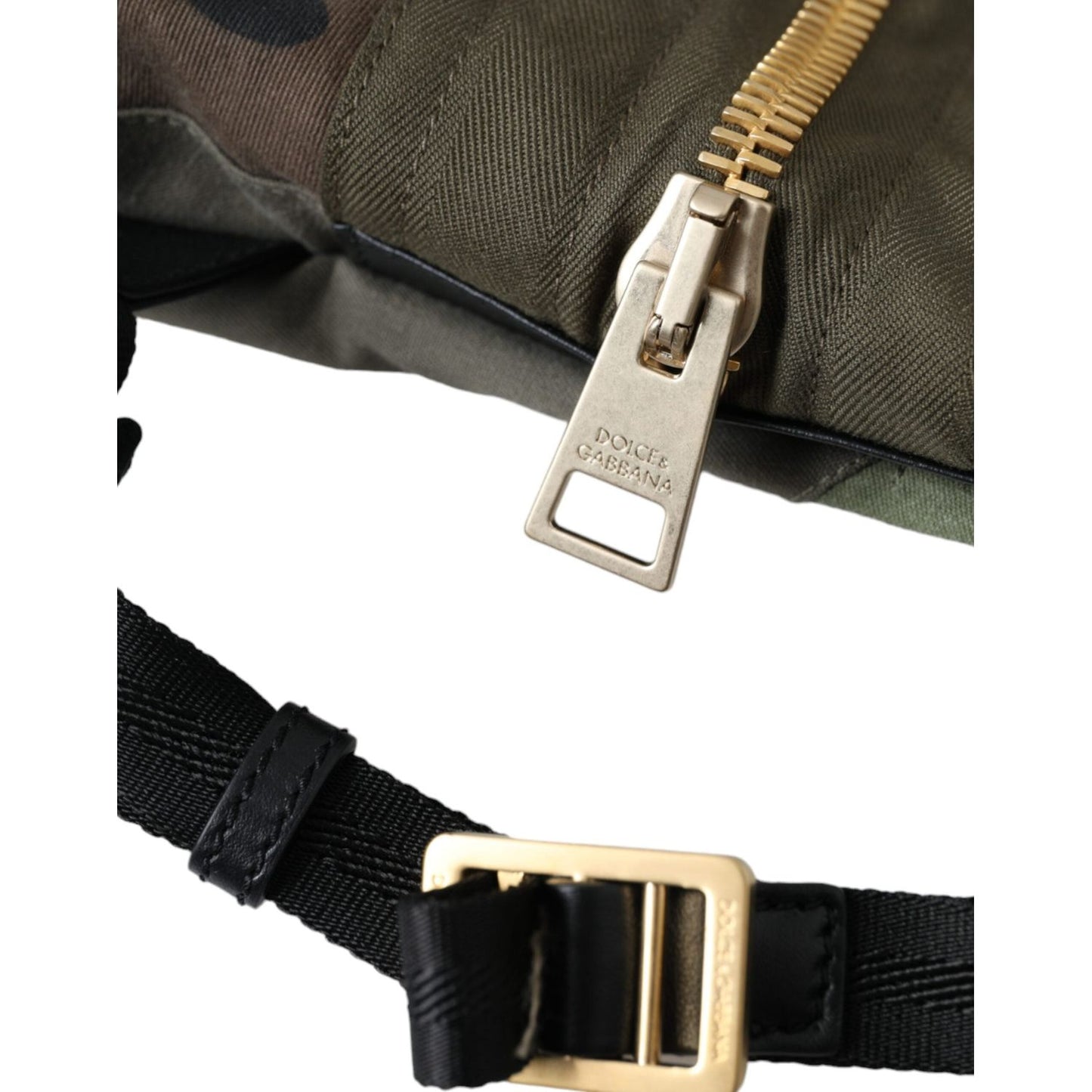 Dolce & Gabbana Military Green Patchwork Rucksack Backpack Bag BAG1481