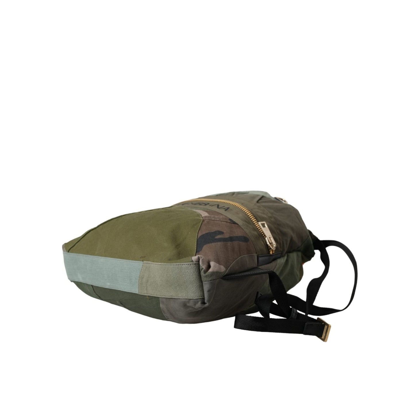 Dolce & Gabbana Military Green Patchwork Rucksack Backpack Bag BAG1481