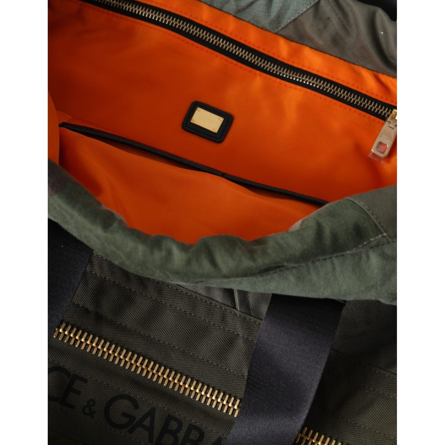 Dolce & Gabbana Military Green Patchwork Rucksack Backpack Bag BAG1481