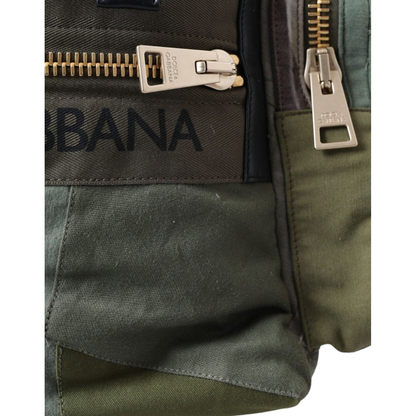 Dolce & Gabbana Military Green Patchwork Rucksack Backpack Bag BAG1482