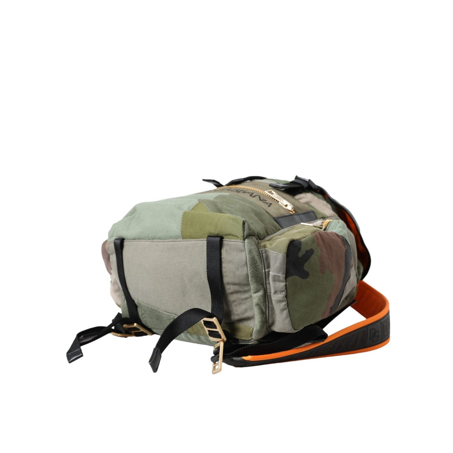 Dolce & Gabbana Military Green Patchwork Rucksack Backpack Bag BAG1482