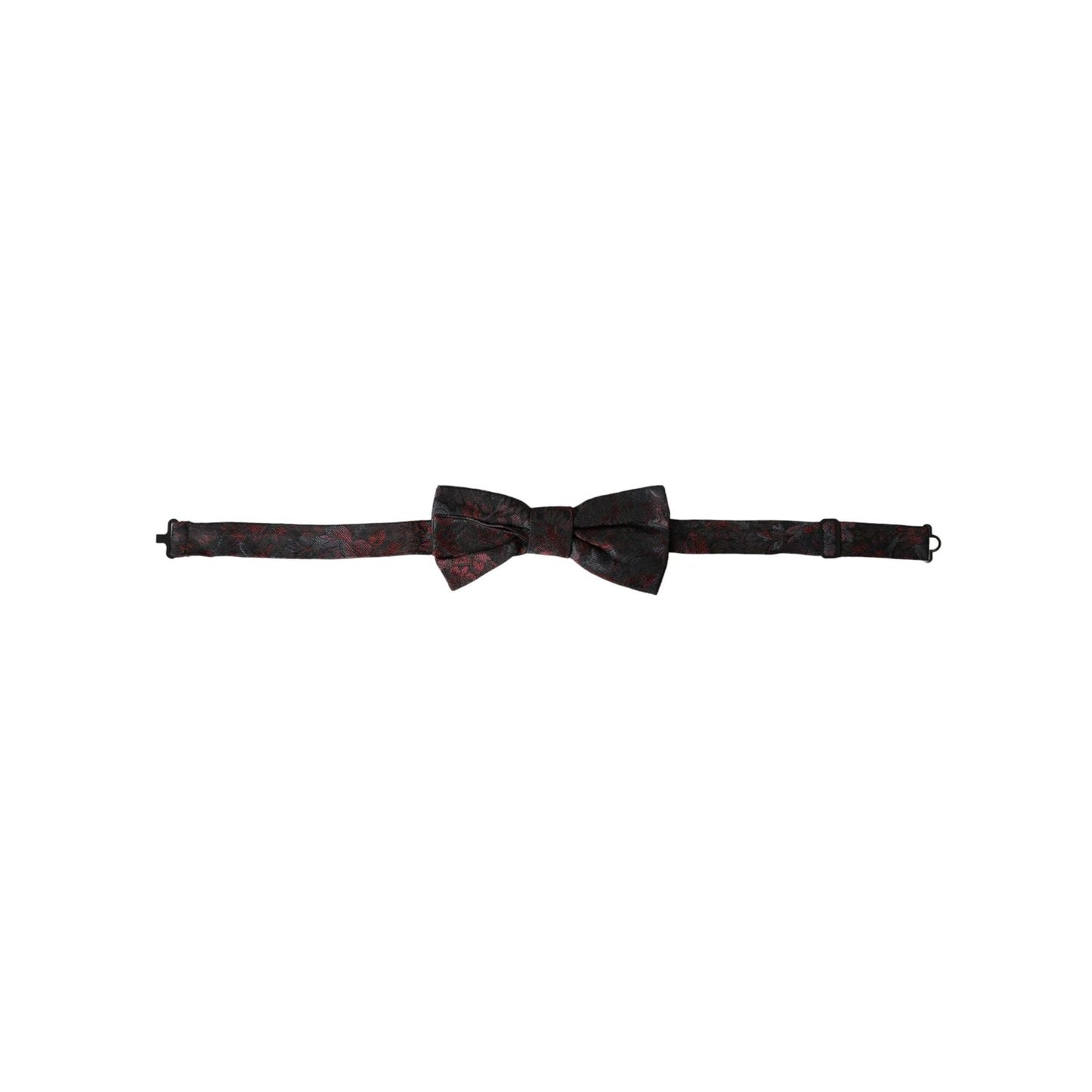 Dolce & Gabbana Red Black Floral Adjustable Neck Men Bow Tie