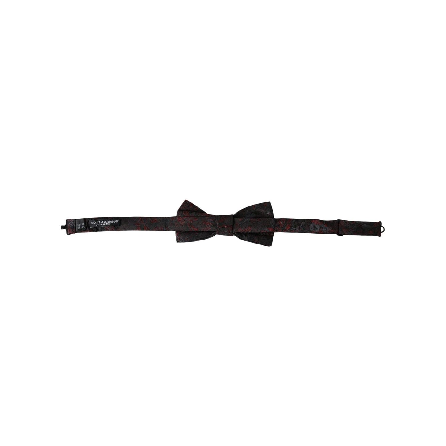 Dolce & Gabbana Red Black Floral Adjustable Neck Men Bow Tie