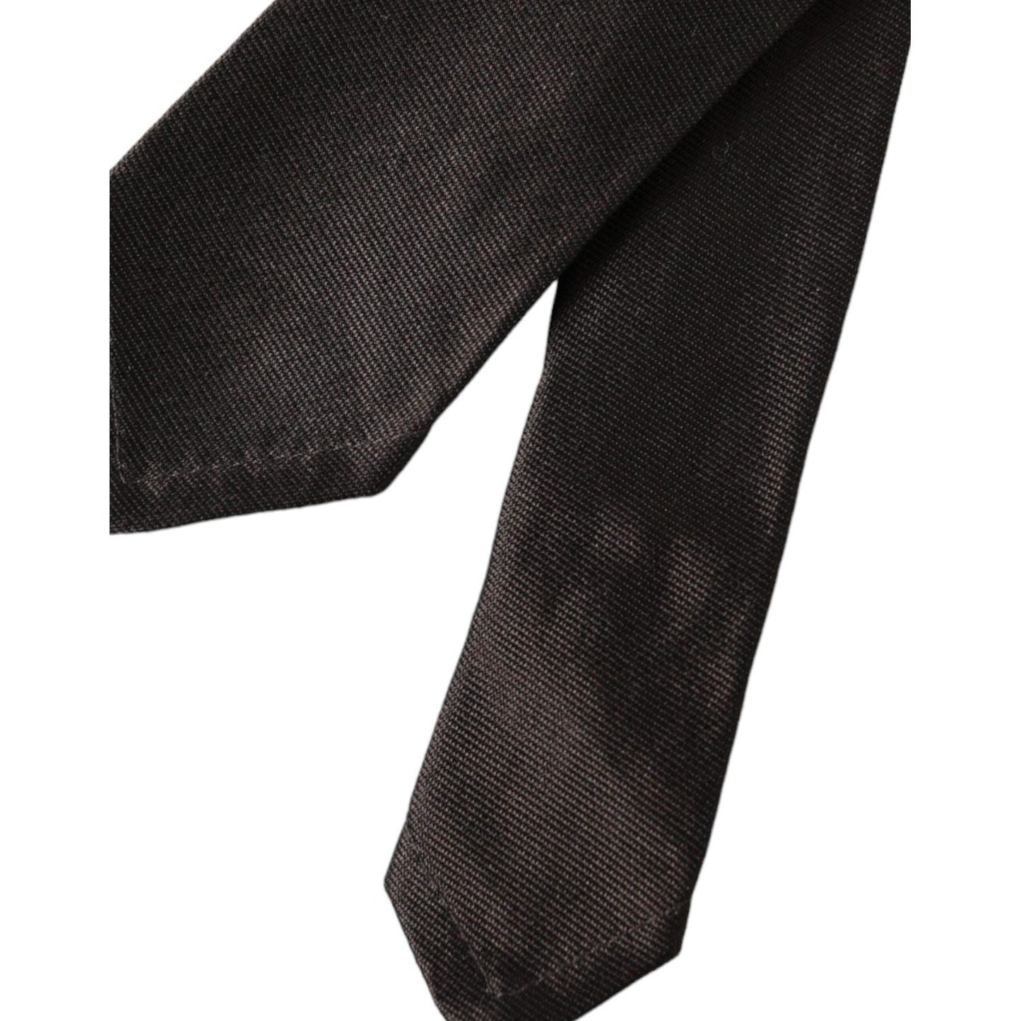 Dolce & Gabbana Brown Solid 100% Silk Adjustable Tie