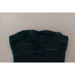 Dolce & Gabbana Turquoise Bustier Bodice Draped Midi Dress DR28617#2- 40