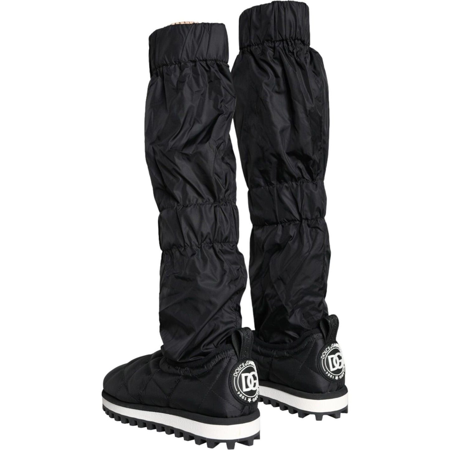 Dolce & Gabbana Black Quilted High Top Boots Sneakers Shoes MV5787-44