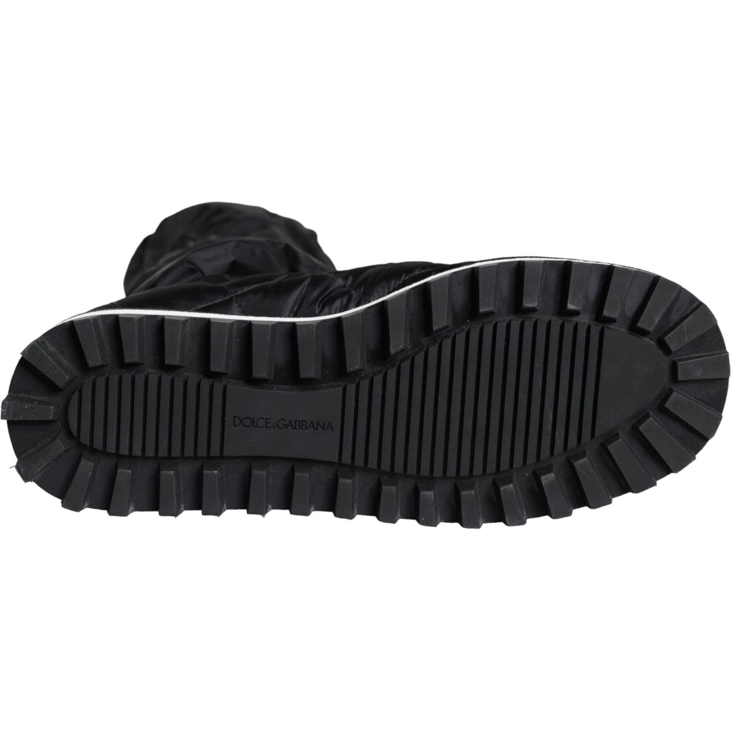 Dolce & Gabbana Black Quilted High Top Boots Sneakers Shoes MV5787-44