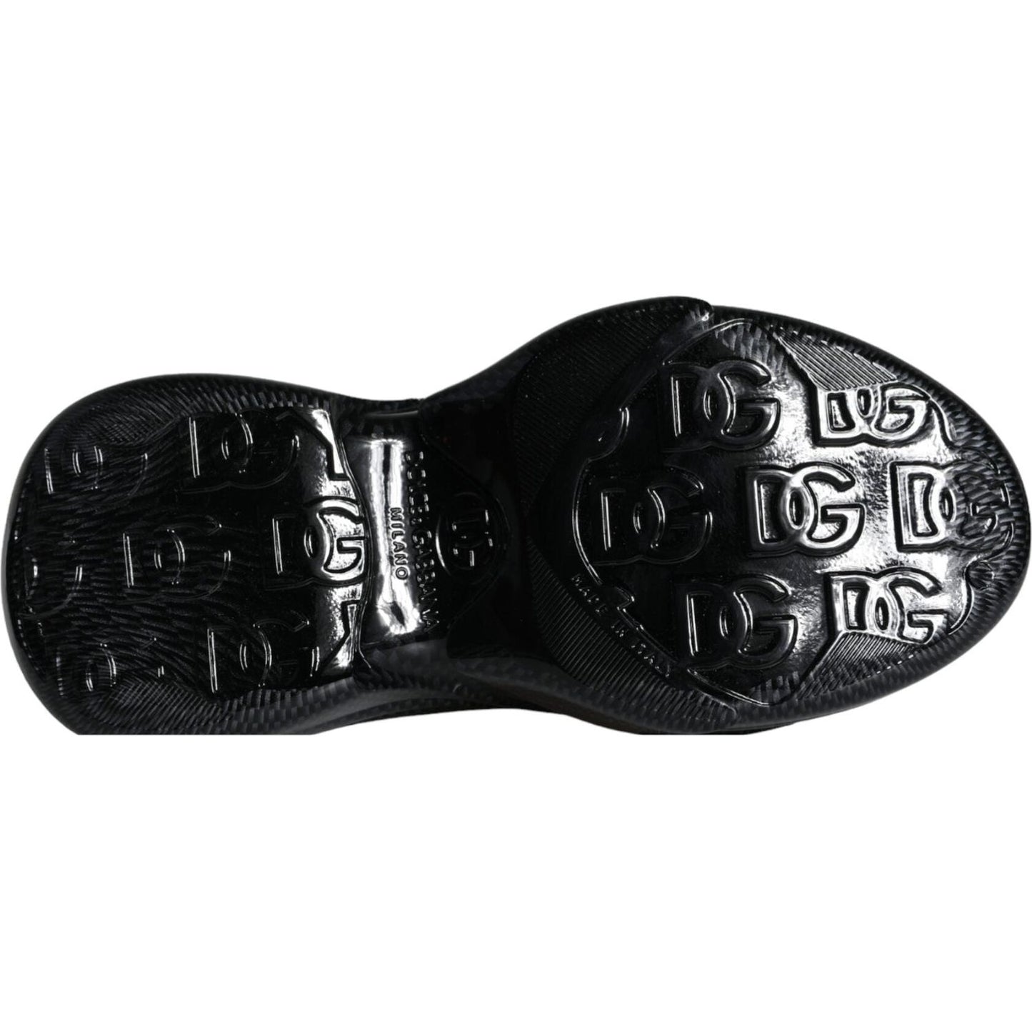 Dolce & Gabbana Black Foiled Rubber Toy Low Top Men Sneakers Shoes MV5827-44