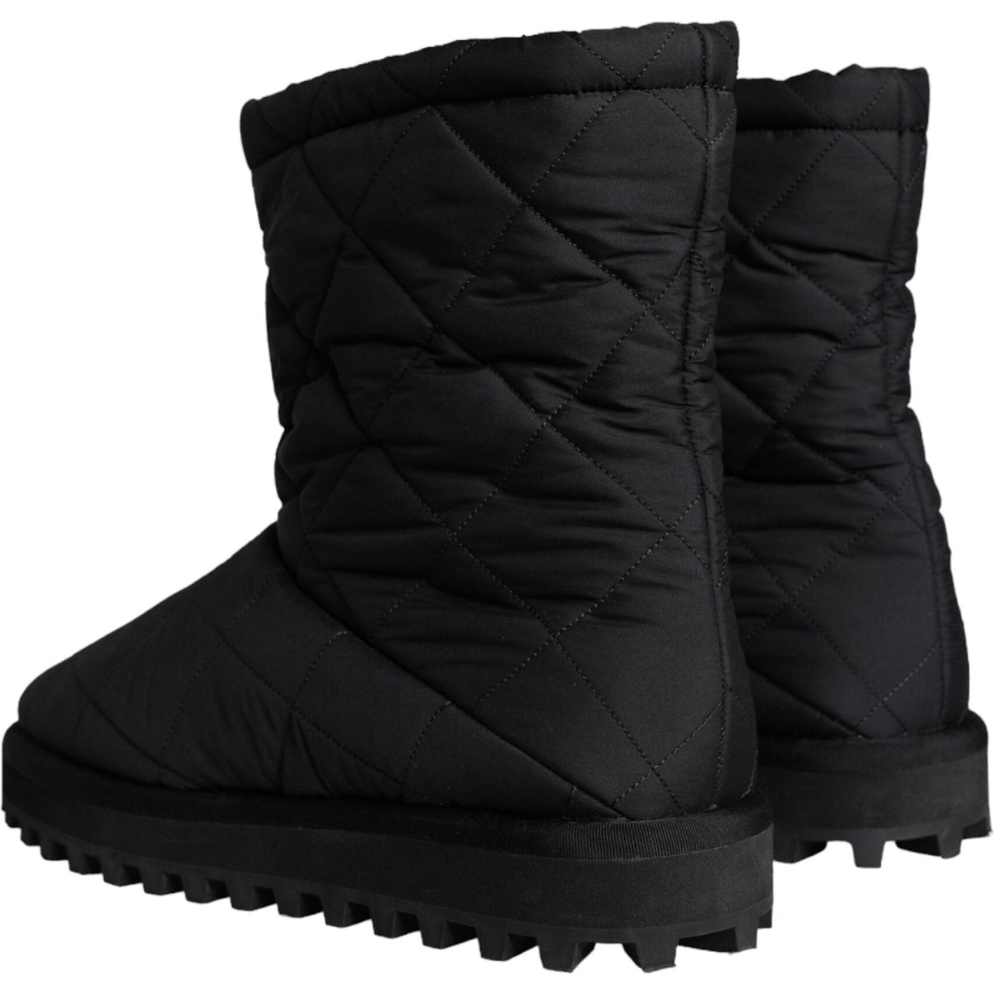 Dolce & Gabbana Black Nylon Padded Mid Calf Men Boots Shoes MV5840-44