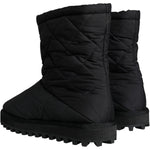 Dolce & Gabbana Black Nylon Padded Mid Calf Men Boots Shoes MV5840-44