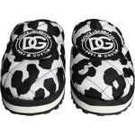 Dolce & Gabbana Black White Quilted Logo Sandals Slides Shoes MV5908-44