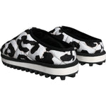 Dolce & Gabbana Black White Quilted Logo Sandals Slides Shoes MV5908-44