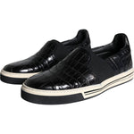 Dolce & Gabbana Black Leather Loafers Slippers Casual Shoes MV5919-39