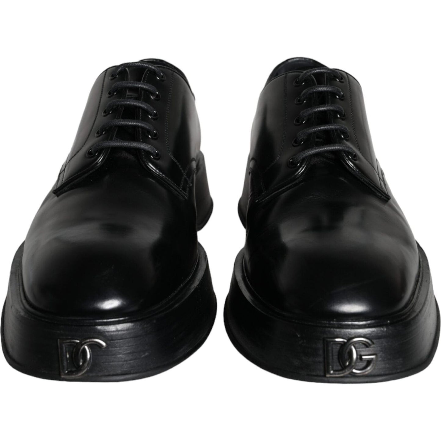 Dolce & Gabbana Black Calf Leather Derby Formal Dress Shoes Dolce & Gabbana Black
