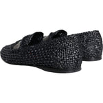 Dolce & Gabbana Black Woven Raffia Slip On Loafers Men Shoes MV6086-40