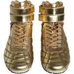Dolce & Gabbana Gold Leather Sartoria High Top Sneakers Shoes MV6122-44