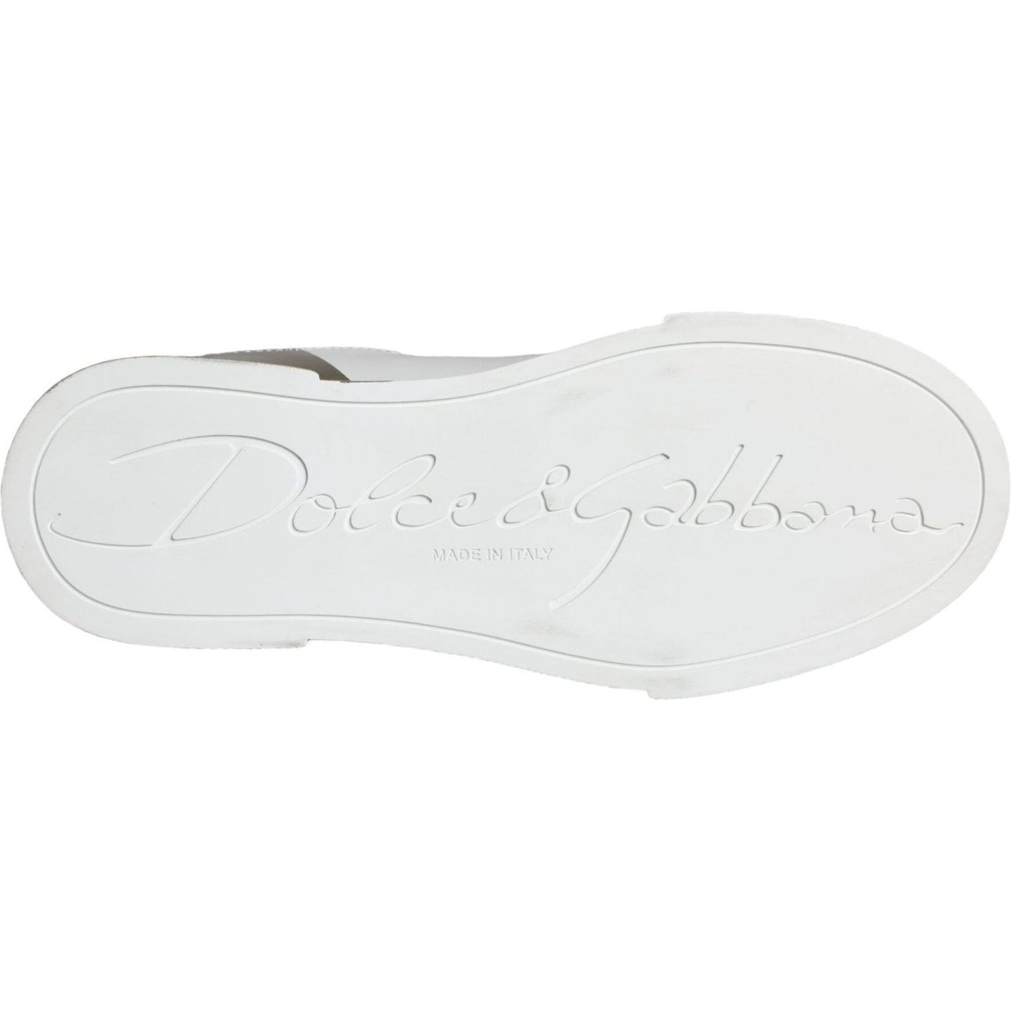 Dolce & Gabbana White Gold Portofino Low Top Leather Sneakers Shoes Dolce & Gabbana Lavender